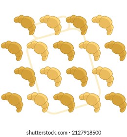 design vector doodle line drawing art illustration of croissant