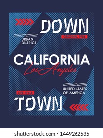 Design vector downtown California typography varsity for print t shirt