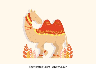 dibujo vectorial diseño dibujo arte doodle línea ilustración de camello animal