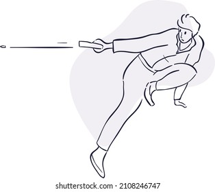 dibujo vectorial de diseño ilustración de arte hombres con armas