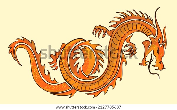 design\
vector drawing art illustration of dragon\
fantasy
