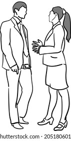 diseño vectorial dibujo garabatos hombres y mujeres en el cargo