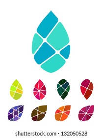 Design vector drop water or leaf logo element. Colorful abstract pattern, icon set.