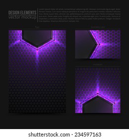 Design vector elements: flyer, business card and invitation. Vector design mockup. Vector print templates. Set of vector banners. Vector design bundle