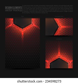 Design vector elements: flyer, business card and invitation. Vector design mockup. Vector print templates. Set of vector banners. Vector design bundle