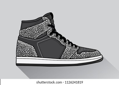 design vector elephant print sneakers, vector EPS 10