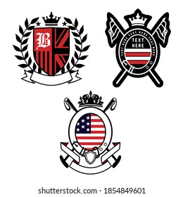 design vector emblem collection for embroidery, print t-shirt, etc.