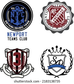 design vector emblem collection for embroidery etc.