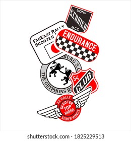 design vector emblem collection for print t-shirt, embroidery, ect