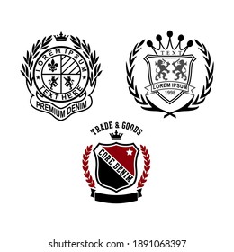 Design vector emblem collection for print t shirt , embroidery  and others, with a heraldic theme