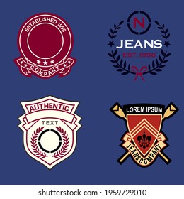 Design vector emblem collection for print t shirt and embroidery