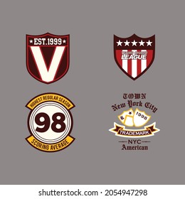 Design vector emblem collection for print t shirt and embroidery