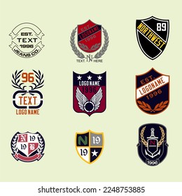 Design vector emblem collection set for embroidery etc.