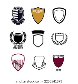 Diseñar conjunto de colección de emblemas vectoriales para bordados, etc.