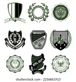 Design vector emblem collection set for embroidery etc.