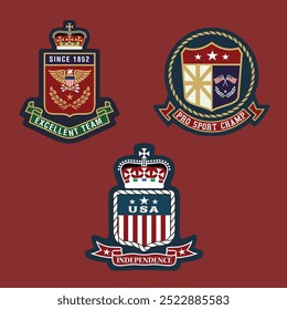 design vector emblem collection set for college vector