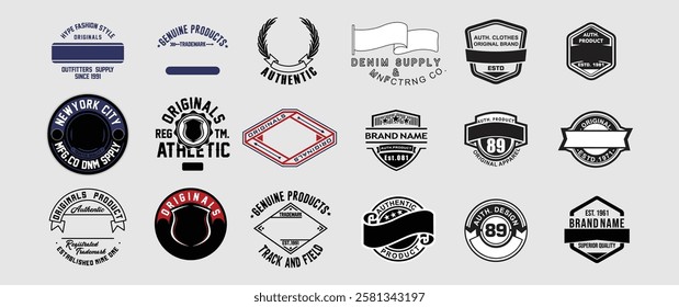 design vector emblem collection set for embroidery etc.