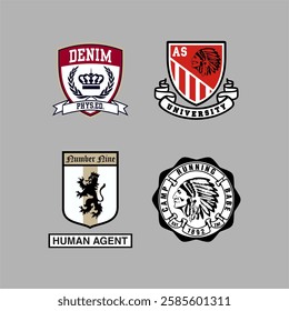 design vector emblem collection set for embroidery etc.