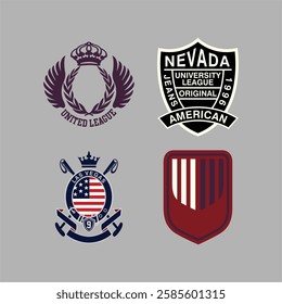 design vector emblem collection set for embroidery etc.