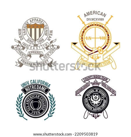Design vector emblem for print t shirt, embroidery etc