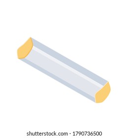 Design einer Vektoremulsionsgrotte mit einer Kombination aus Gelb- und Silberfarben als Behälter für den Emulsionssiebdruck. weißer Hintergrund