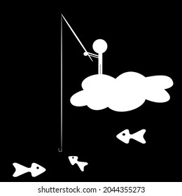 Design Vector of Fishing on Sky.