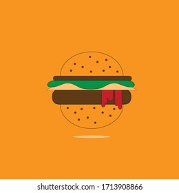 quemador plano vectorial de diseño con fondo amarillo
