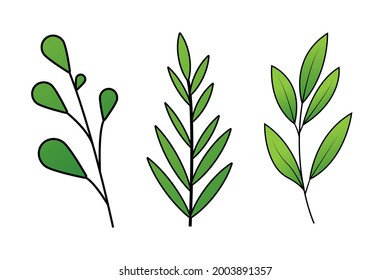 ilustración plana vectorial de diseño de un árbol con hojas verdes