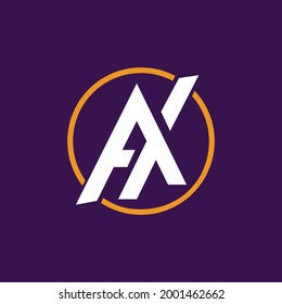 Design Vector Flat Minimalist Initial Letter A and X with Monogram Style