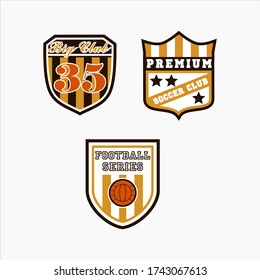 design vector football emblem for print t shirt and embroidery pattern