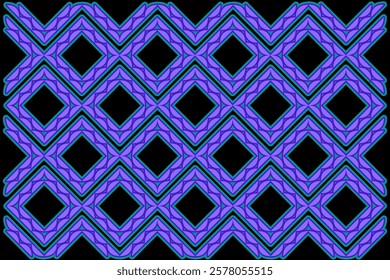 Design vector geometric pattern in vibrant dark purple and blue. Ethnic graphic design. Background and wallpaper in ethnic style.