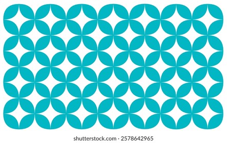 Design vector geometric pattern in vibrant blue. Ethnic graphic design. Background and wallpaper in ethnic style. Seamlees pattern with geometric flower. Floral background vector design