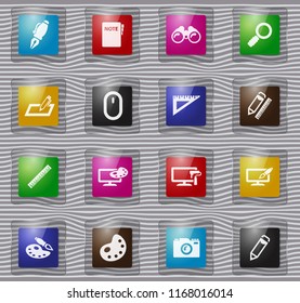 Design vector glass icons for user interface design
