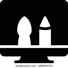 icono plano de glifos vectoriales de diseño