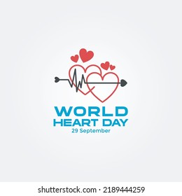 design vector graphic illustration of world heart day logo. 