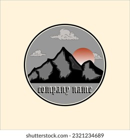 diseño vectorial gráfico fuera del logotipo montaña, perfecto para su diseño de logotipo y otros