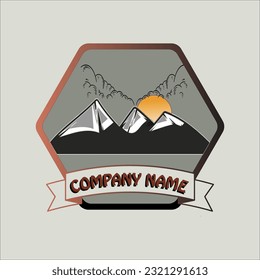 diseño vectorial gráfico fuera del logotipo montaña, perfecto para su diseño de logotipo y otros