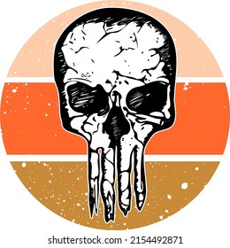Design vector graphic of skull perfect for printing of sticker,tshirt,poster,banner,label,logo,emblem,brand logo etc.