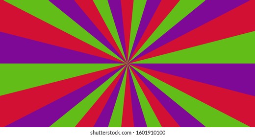 Design vector graphics purple, green, red stripes. Radiant like the sun.
