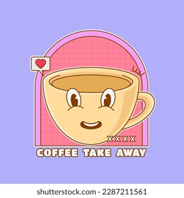 Design vector hand drawn cofee cup illustration