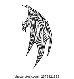 design vector, hand drawn tattoo Illustration of devil wings