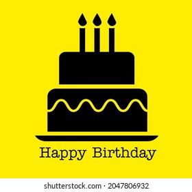 Design Vector Of Happy Birtday Painting On A Yellow Background.