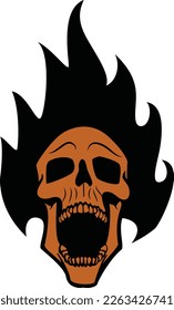 design vector head skull fire illustration