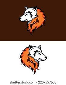 Design vector head wolf , design vector head dog, art head wolf