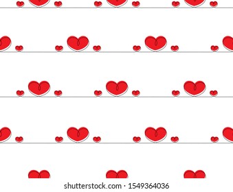 design vector hearts seamless pattern. Hand drawn hearts texture