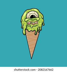 Design Vector Of Ice Cream Monster