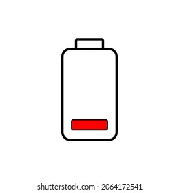 Design Vector Icon Battery Low red