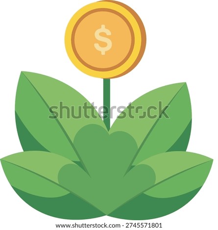 Design vector icon element economic flower usd shopping 