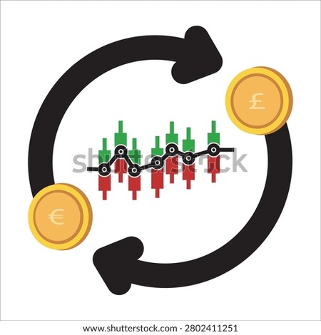 Design vector icon element invest euro to poundsterling 