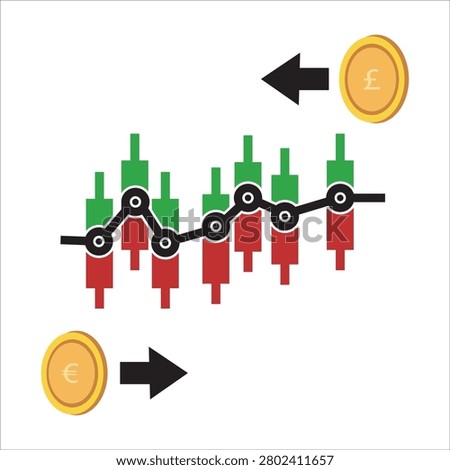 Design vector icon element poundsterling to euro invest 